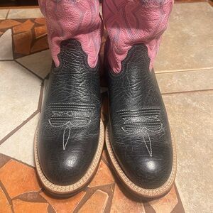 Pink and Black Women's Western Boots